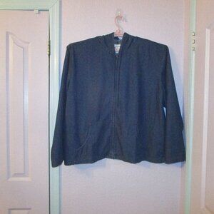 Serengeti CHAMBRAY Denim Size 3X JACKET Hoodie POCKETS Lightweight CHORE Barn